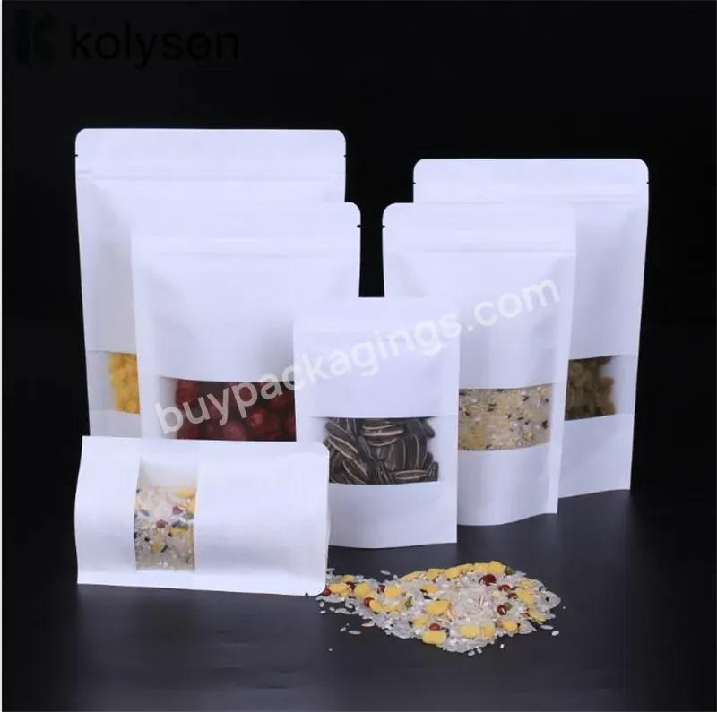 Good Selling Customized Verpackung Kraft Paper Food Free Samples Snack Bag Gravure Printing Pet Snack Recyclable Zipper Top - Buy Paper Food Bag With Window,Snack Gift Stand-up Dry Goods Nuts Food Packagin,Customized Kraft Paper Round Window Zip Lock