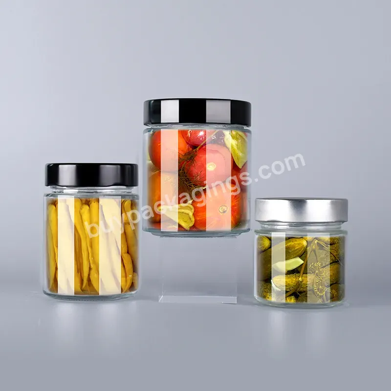 Honey Food Storage Wide Mouth 180ml 280ml 380ml Clear Glass Mason Jar With Metal Lid - Buy Glass Mason Jar With Metal Lid,Clear Glass Mason Jar With Metal Lid,Honey Food Storage Jar.
