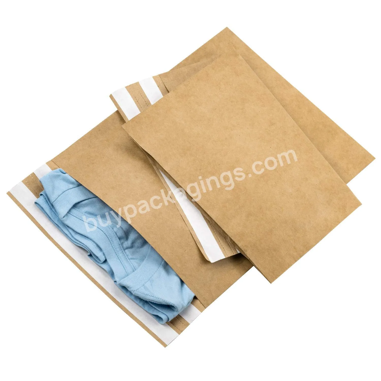 100% Recyclable Reusable Packaging T-shirt Clothing Bag Kraft Paper Self Seal Poly Envelopes Mailer - Buy Vintage Style Envelopes Kraft Paper Poly Envelopes Mailer,Kraft Paper Poly Envelopes Mailer,Paper Packaging Brown Kraft Paper Mailer Bag.