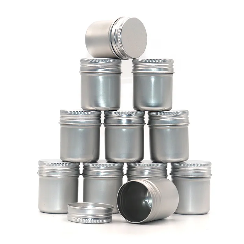 15ml 30ml 50ml 60ml 80ml 100ml 200ml Aluminum Cream Jar With Screw Lid Tin Container Lip Balm Tin