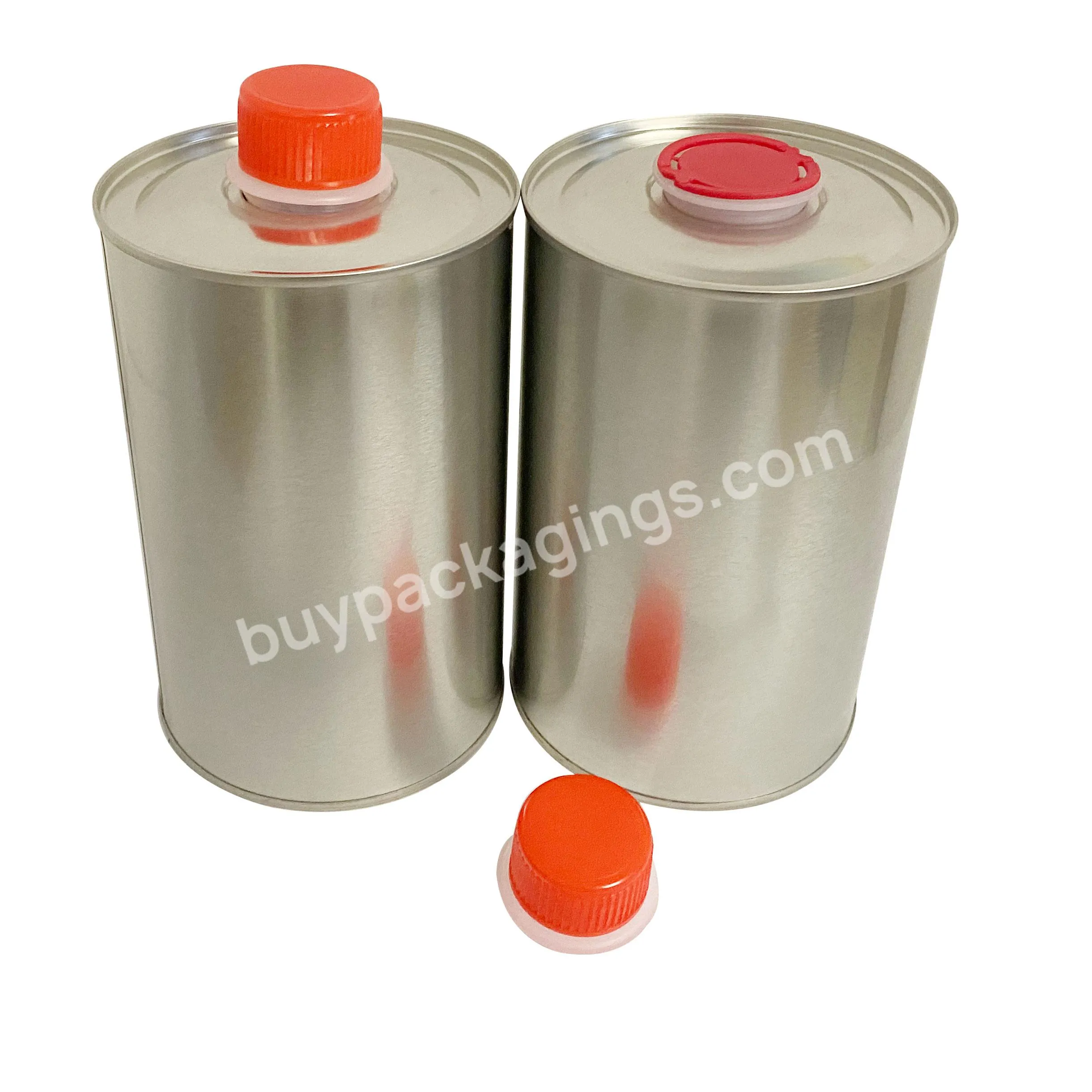 1l Round Engine Oil Can Motor Oil Tin Can With Spout Top 1 Litre Tinplate Printed Can Manufacturer Tin Box - Buy Round Can,Engine Oil Can,1l Round Engine Oil Can.