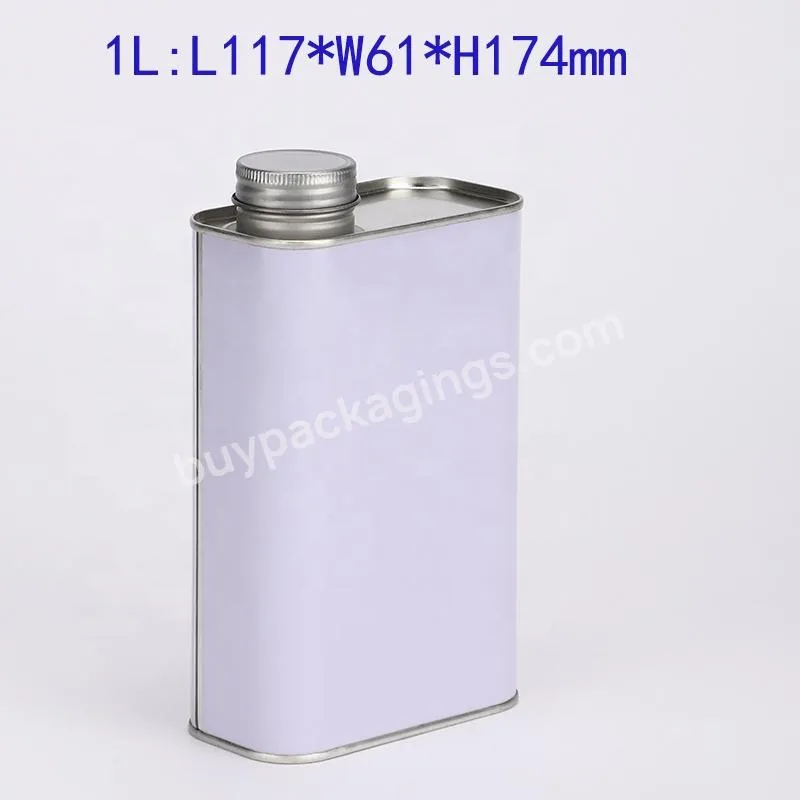 1l Screw Top Rectangle Metal Tin Chemical Paint Oil Easy Open Tin Can Products With Plastic Lid - Buy Screw Top Metal Can,Tin Can Products,Chemical Tin Can.