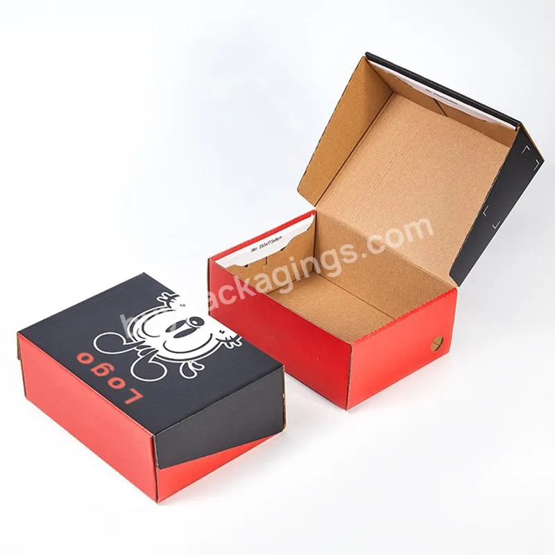 2022 Hot Selling Custom Logo Foldable Cardboard Shoe Boxes Paper Gift Box Recycled Kraft Paper Box For Shoes - Buy Custom Gift Boxes For Clothing Packaging Box,Black Magnetic Closure Gift Garment Packaging Box,Shoes Packaging Box With Adhesive Sticker.