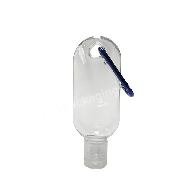 30ml 60ml 100ml Pet Plastic Portable Key Chain Holder Alcohol Hand Sanitizer Liquid Dispenser Spray Bottle With Key chain