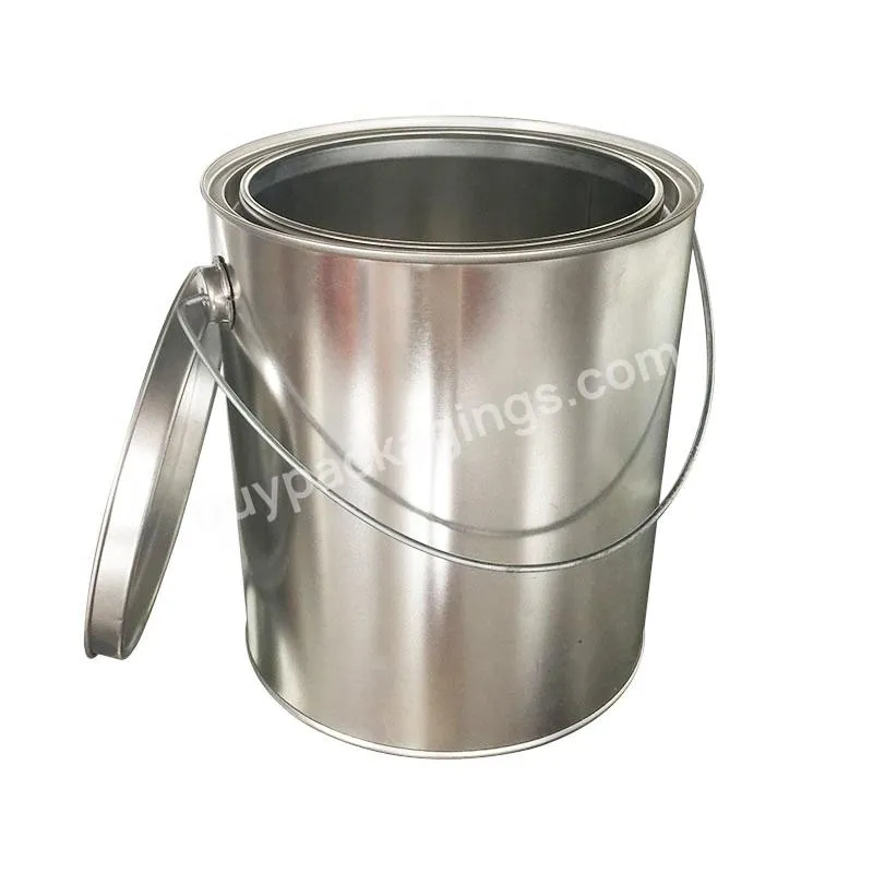 4 Liter 1 Gallon Metal Paint Tin Can Pail With Tin Lid And Handle - Buy Metal Pail,1 Gallon Metal Can,Paint Pail.