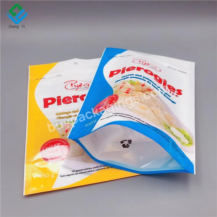 450g Hot Sell High Quality Customized Plastic Stand Up Bags With Zipper Fro Frozen Dumplings Packaging Bag - Buy 450g Plastic Zipper Stand Up Bag For Handmade Dumplings Packaging,Frozen Dumplings Food Packaging Bag.