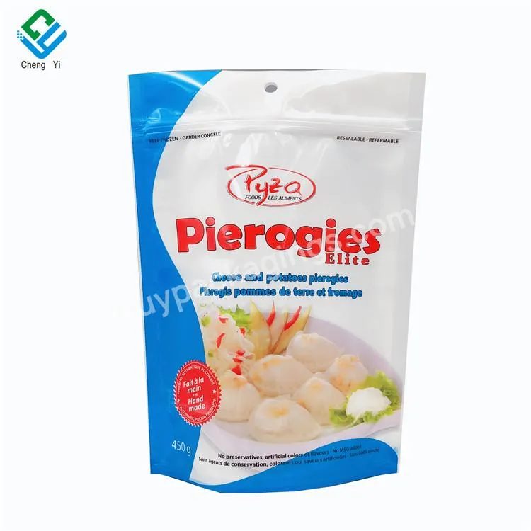 450g Hot Sell High Quality Customized Plastic Stand Up Bags With Zipper Fro Frozen Dumplings Packaging Bag - Buy 450g Plastic Zipper Stand Up Bag For Handmade Dumplings Packaging,Frozen Dumplings Food Packaging Bag.