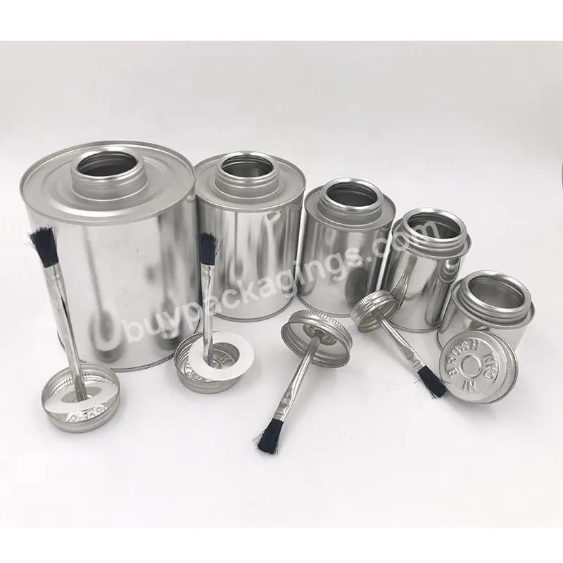 4oz,8oz,16oz,32oz Empty Screw Top Standard Tin Cans Sizes With Brush For Pvc Glue - Buy Screw Top Tin Cans,Standard Tin Can Sizes,Tin Can For Pvc Glue.