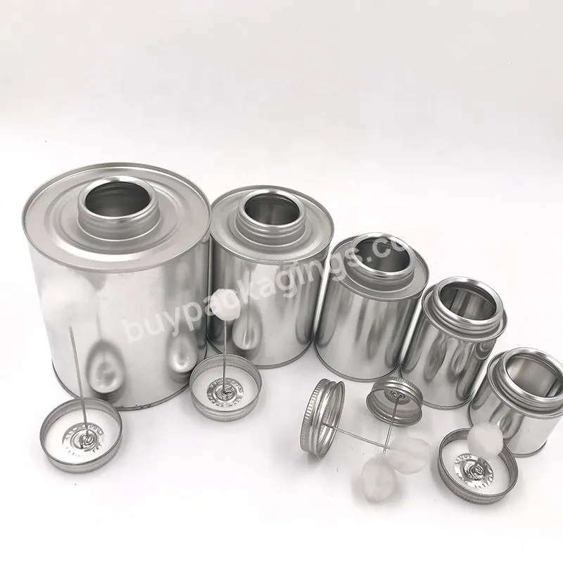 4oz,8oz,16oz,32oz Empty Screw Top Standard Tin Cans Sizes With Brush For Pvc Glue - Buy Screw Top Tin Cans,Standard Tin Can Sizes,Tin Can For Pvc Glue.