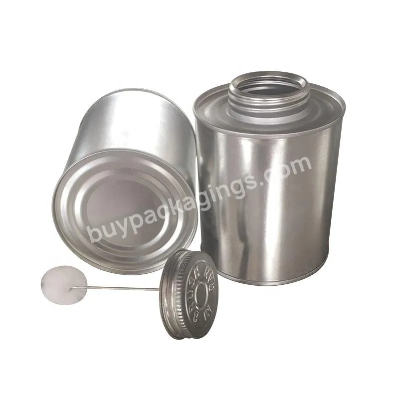 500ml 16oz Round Seal Tin Can Packaging With Dauber Ball Lid For Adhesive Glue Packaging - Buy Tin Can Packaging,Seal Tin Can,Tin Can Round.