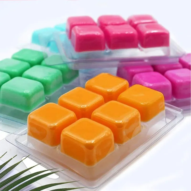 6 12 cavity for wax melt Clear PET Clamshell Wax Melt Heart Container Blister Plastic Tray wax melt clamshell