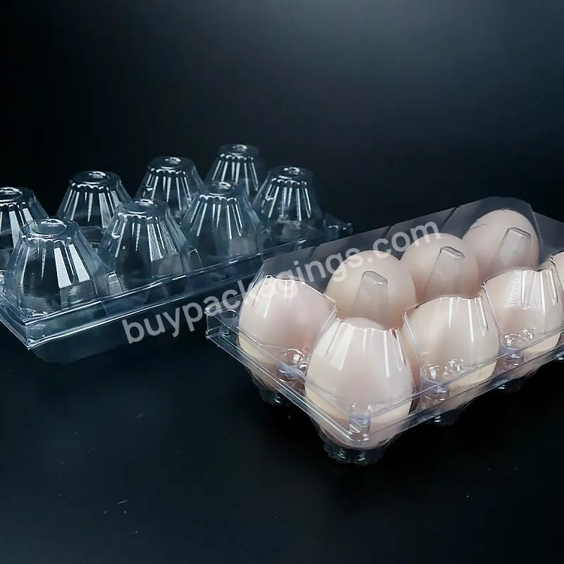8 Holes Clear Small Plastic Packaging Container Carton Box Chicken Egg Tray