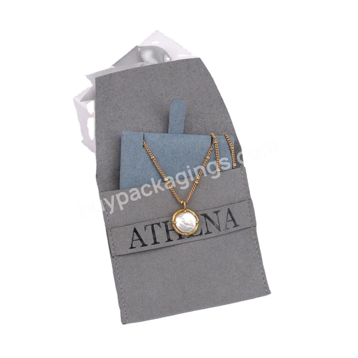 8*8 Luxury Microfiber Necklace Bracelet Storage Jewelry Customized Small Gift Envelope Jewelry Bag