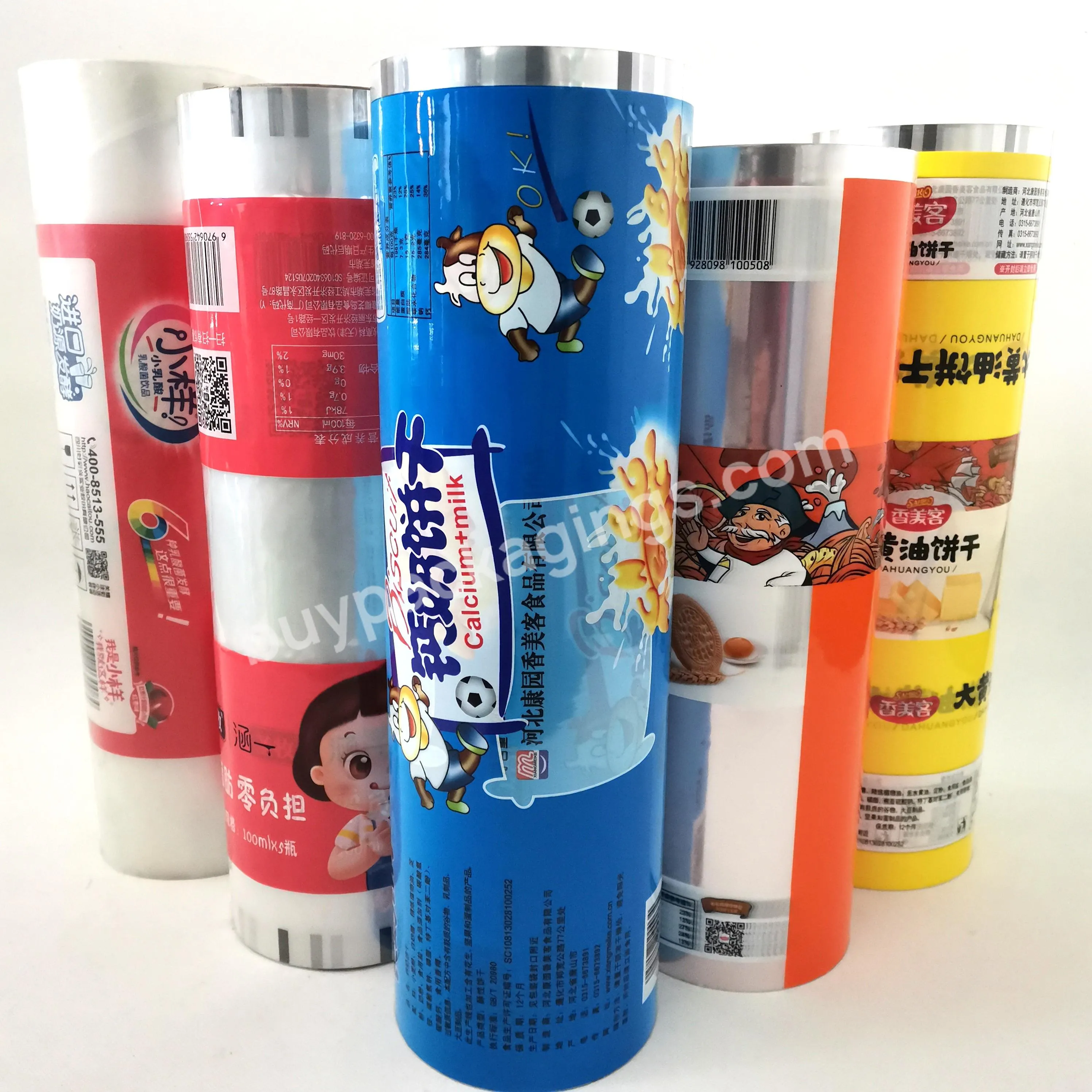 Aluminum Foil Food Packaging Film/plastic Printed Laminated Packing Film Roll For Snack - Buy Food Grade Packaging Roll Stock,Opp Plastic Film Rolls,Food Grade Plastic Film Roll.