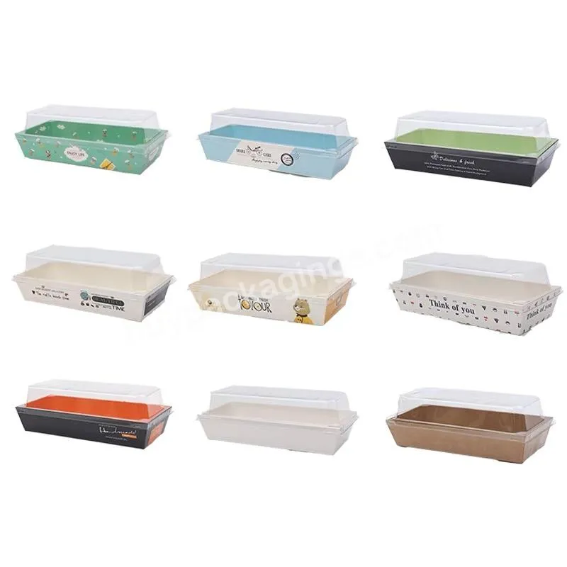 Bakest Disposable White/ Kraft Tray Square Bread Paper Packing Boxes With Plastic Lid - Buy Bread Paper Packing Box,Cake Packaging Box Bakery,Custom Bakery Boxes.