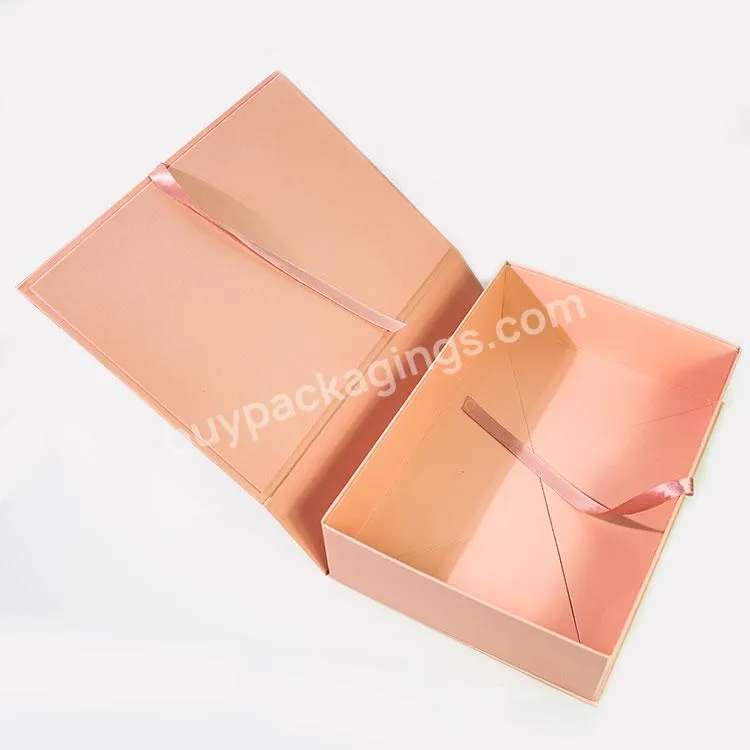 Bespoke Cardboard Gift Box Foldable Magnetic Closure Big Gift Box Packaging Set With Ribbon - Buy Big Gift Box,Big Gift Box Packaging,Gift Box Big Size.