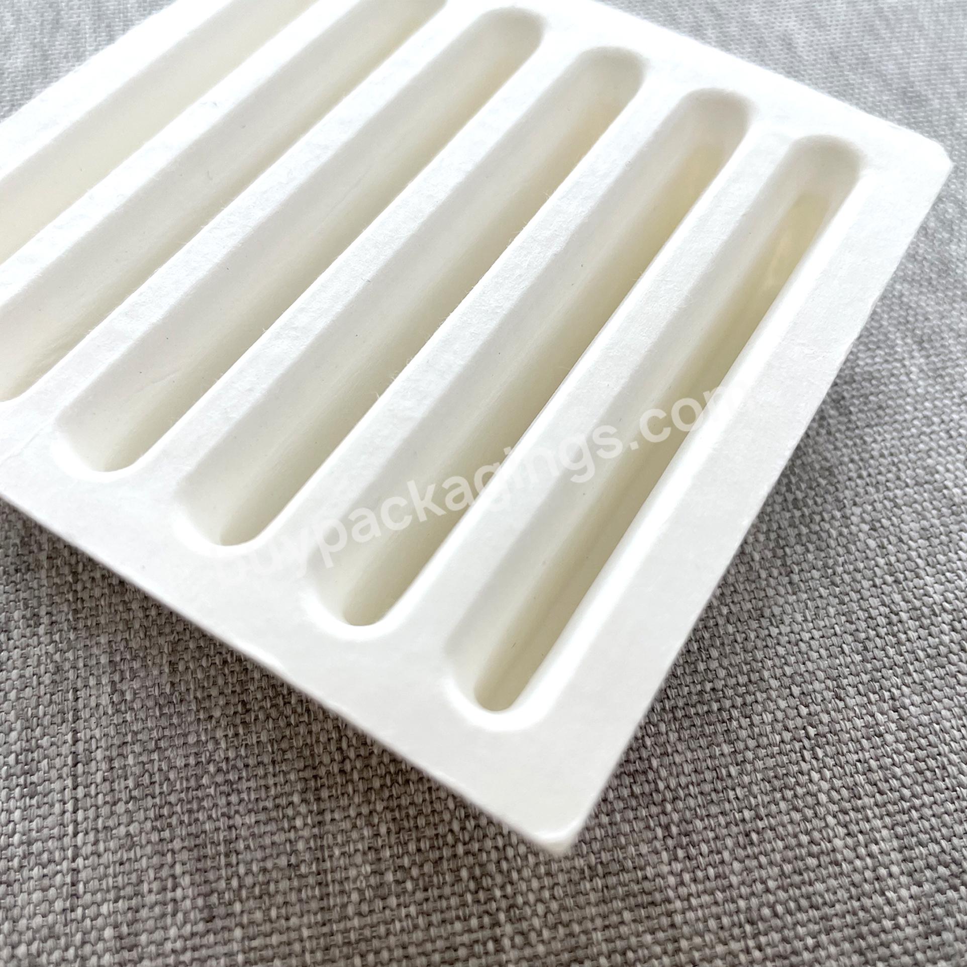 Biodegradable Custom Bagasse Paper Tray Cosmetics Molded Pulp Insert Square Packaging Inner Tray For Personal Care - Buy Cosmetics Pulp Packaging Tray,Bagasse Square Inner Tray,Custom Paper Tray Molded Pulp Insert.
