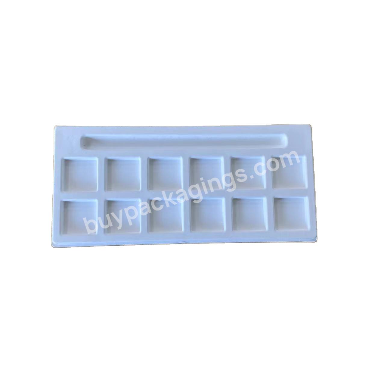 Biodegradable Custom Cosmetics Eyeshadow Paper Molded Pulp Rectangle Inner Try Packaging - Buy Molded Pulp Industrial Tray,Biodegradable Pulp Paper Tray,Holder Inner Tray.