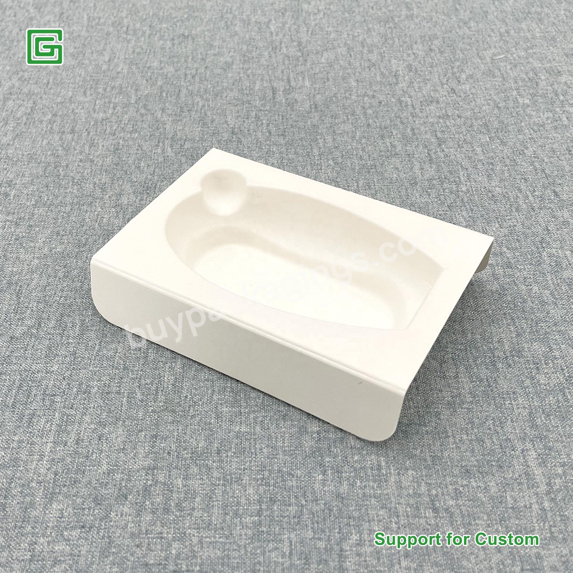 Biodegradable Custom Cosmetics Paper Molded Pulp Square Inner Tray Packaging For Hair Oil