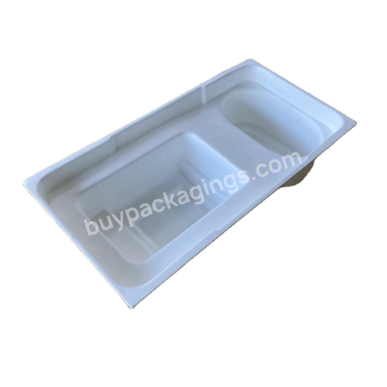 Biodegradable Custom Embossing Pulp Molded Process Type Paper Trays For Electronic Inner Components Parts - Buy Disposable Sugarcane Bagasse Tray,Disposable Bagasse Paper Food Tray,Biodegradable Seed Tray.
