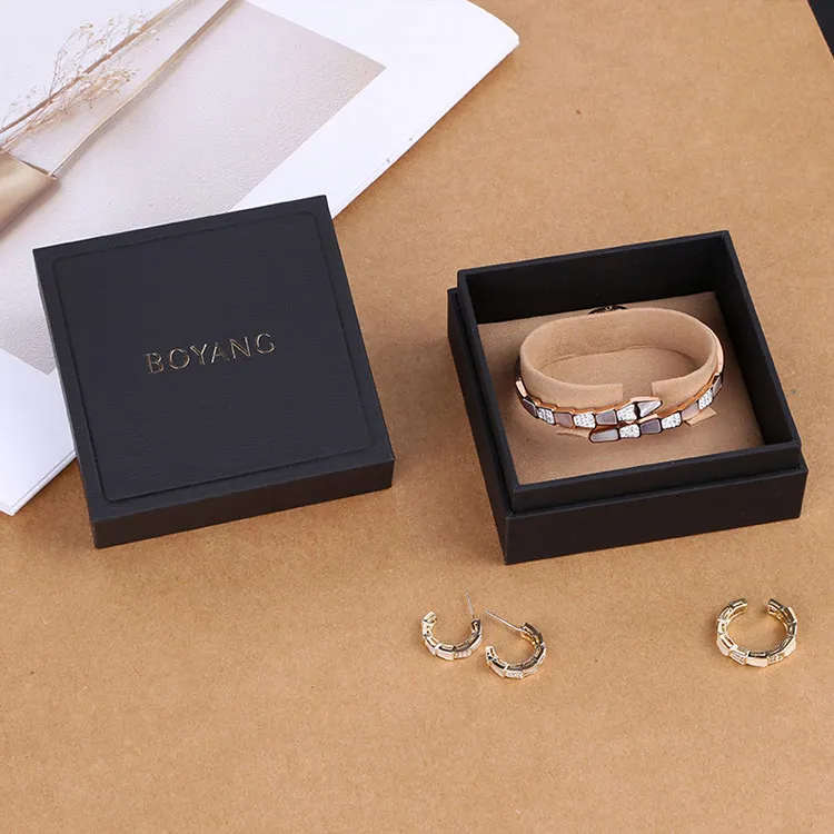 black Guangdong Boyang Factory Wholesale Paper Bangle Jewellery Watch and Bracelet Box Customised