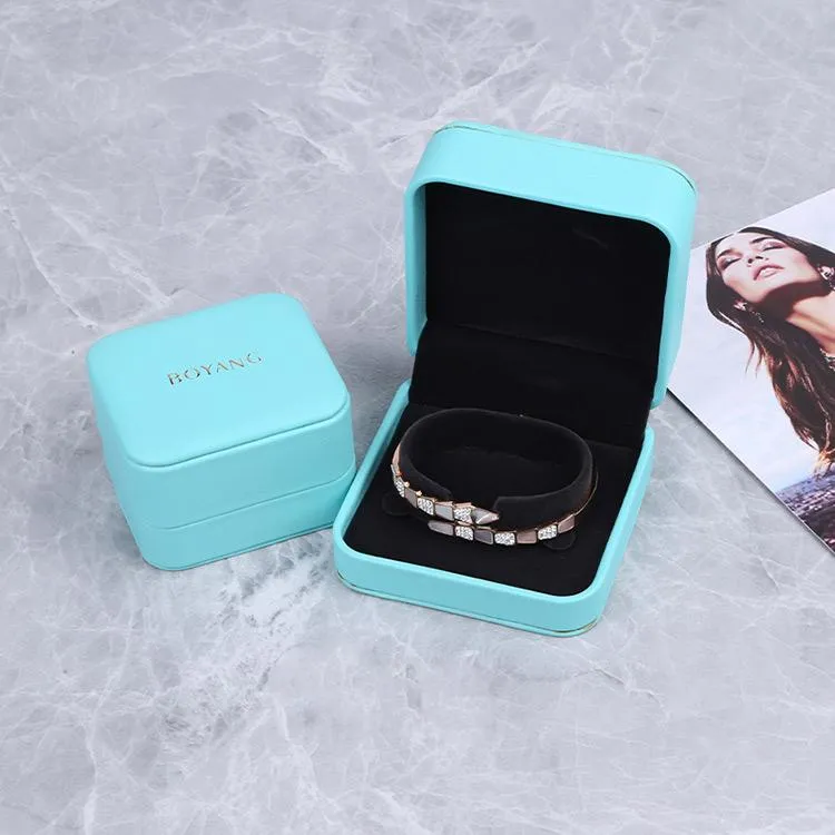 Boyang New Design Leather Jewelry Box Custom Bangle Bracelet Gift Boxes Leather