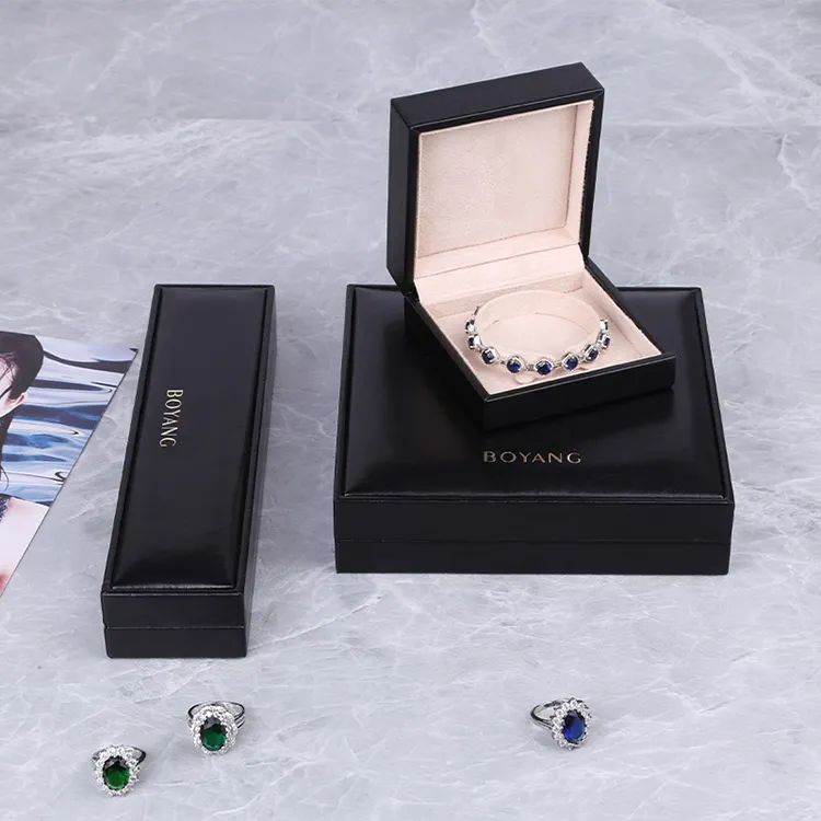 Boyang Wholesale Luxury Custom Logo Gift Black Jewelry Bangle Bracelet Box Packaging