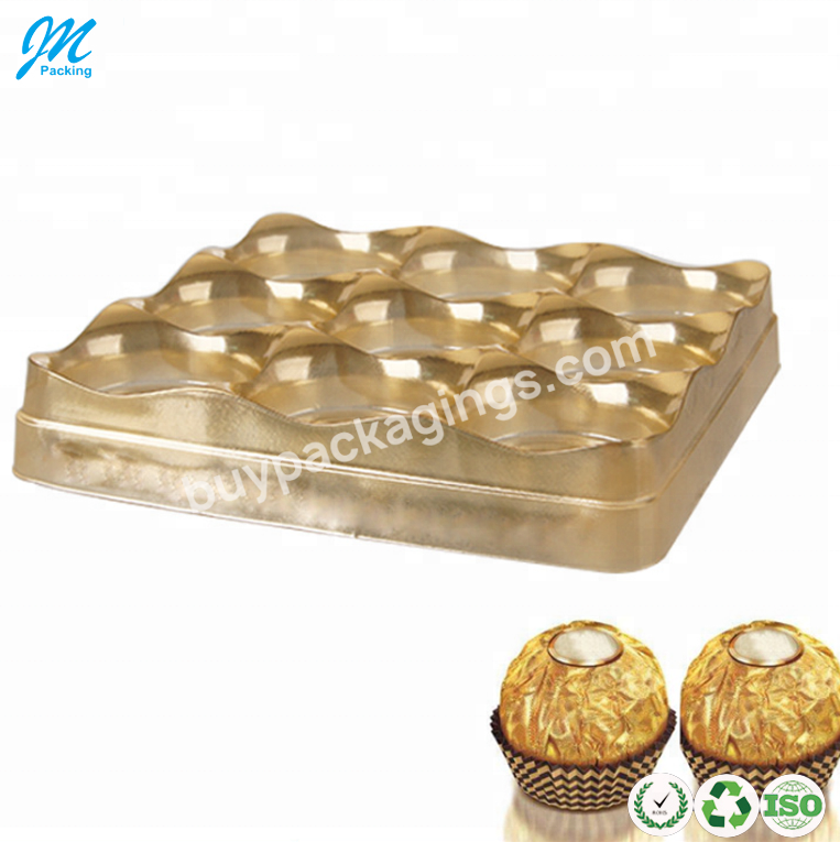 Brc Gold Color Plastic Chocolate Insert Tray Custom Blister