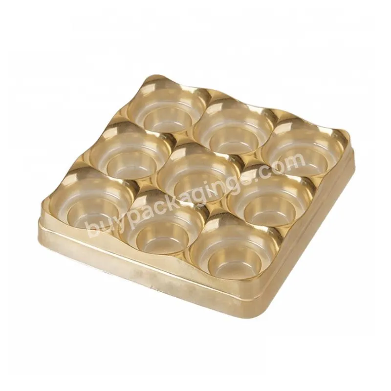 Brc Gold Color Plastic Chocolate Insert Tray Custom Blister - Buy Plastic Chocolate Insert Tray,Brc Custom Gold Black Color Plastic Insert Tray,Custom Pet Cookie Insert Tray.