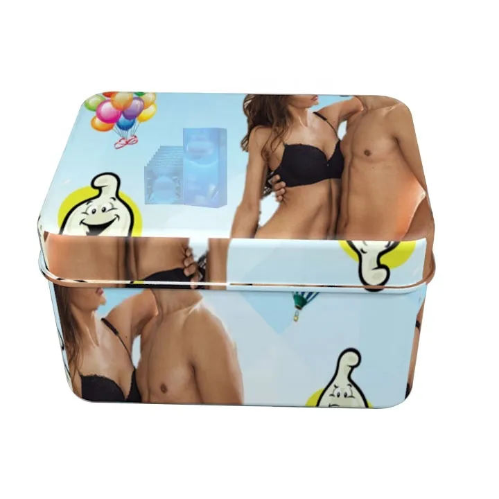 Card candy packaging iron  storage  desktop lovely rectangle square delicate gift condom  sexy small box