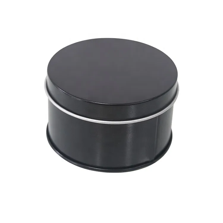 Child Resistant Round Tins big round shape metal tin box Black Color Metal Round Container 16oz Candle Tin