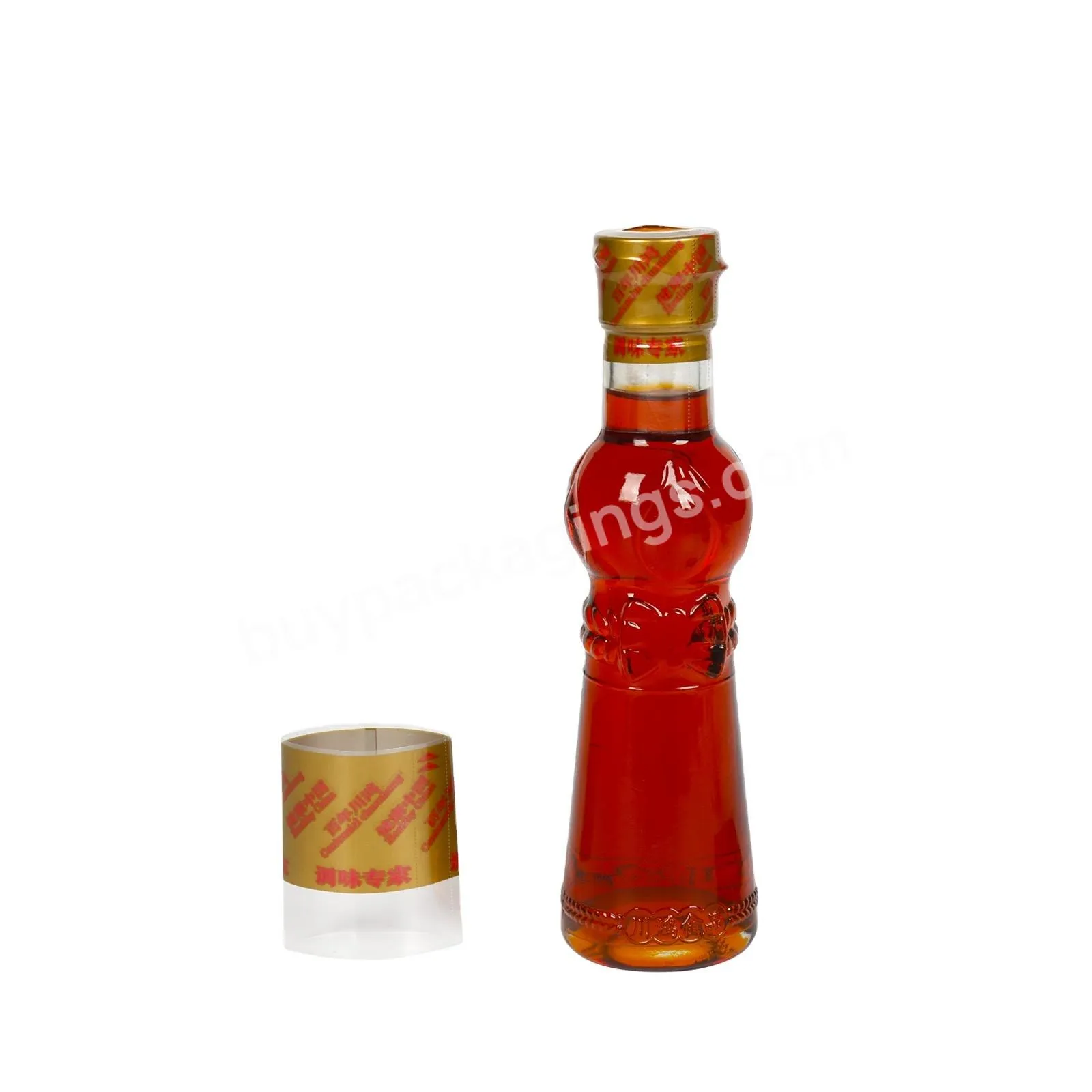 China Cheap Custom Pvc Shrink Wrap Label For Chili Oil Transparent Glass Bottle Caps - Buy Shrink Label Sleeve,Pvc Shrink Sleeve,Shrinkable Sleeve Label.