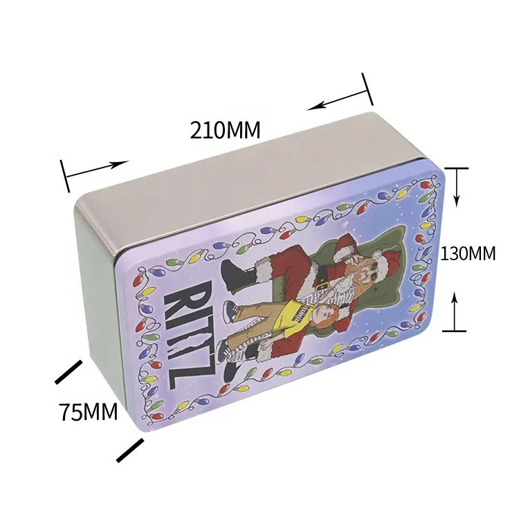 China Factory Supplied Top Quality New Design Metal Square Professional Christmas Tin Box Jar Customized Logo