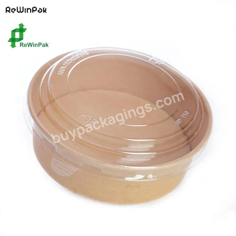 Chinese Factory Direct Pla Coating Kraft Paper Bowl With Lid Compostable Paper Bowls For Salad Sushi