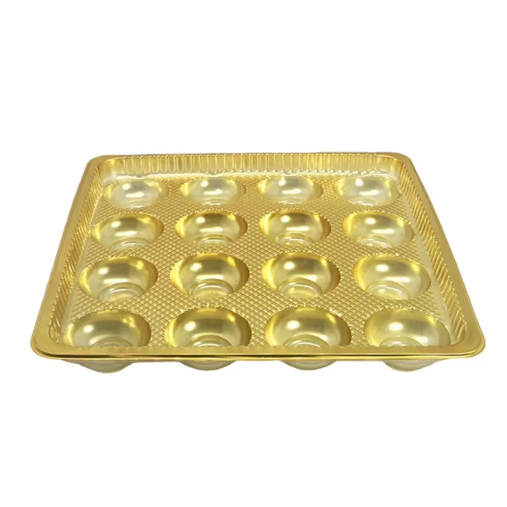 Chocolate round golden PVC blister inner tray Food packaging box lined with blister tray