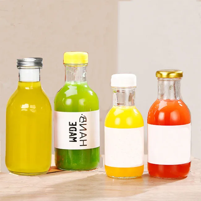 Clear Glass Bottle With Metal Screw Lid 250ml Glass Sauce Bottle