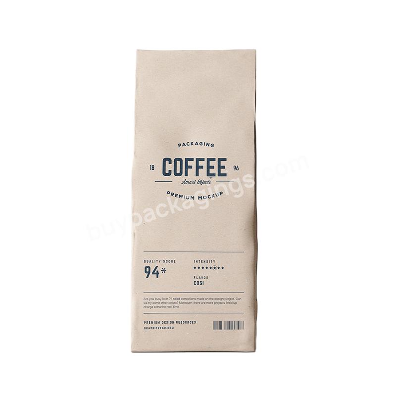 Compostable Coffee Packaging Coffee Stick Packaging Kraft Paper Coffee Stand Up Pouch With Valve Paper