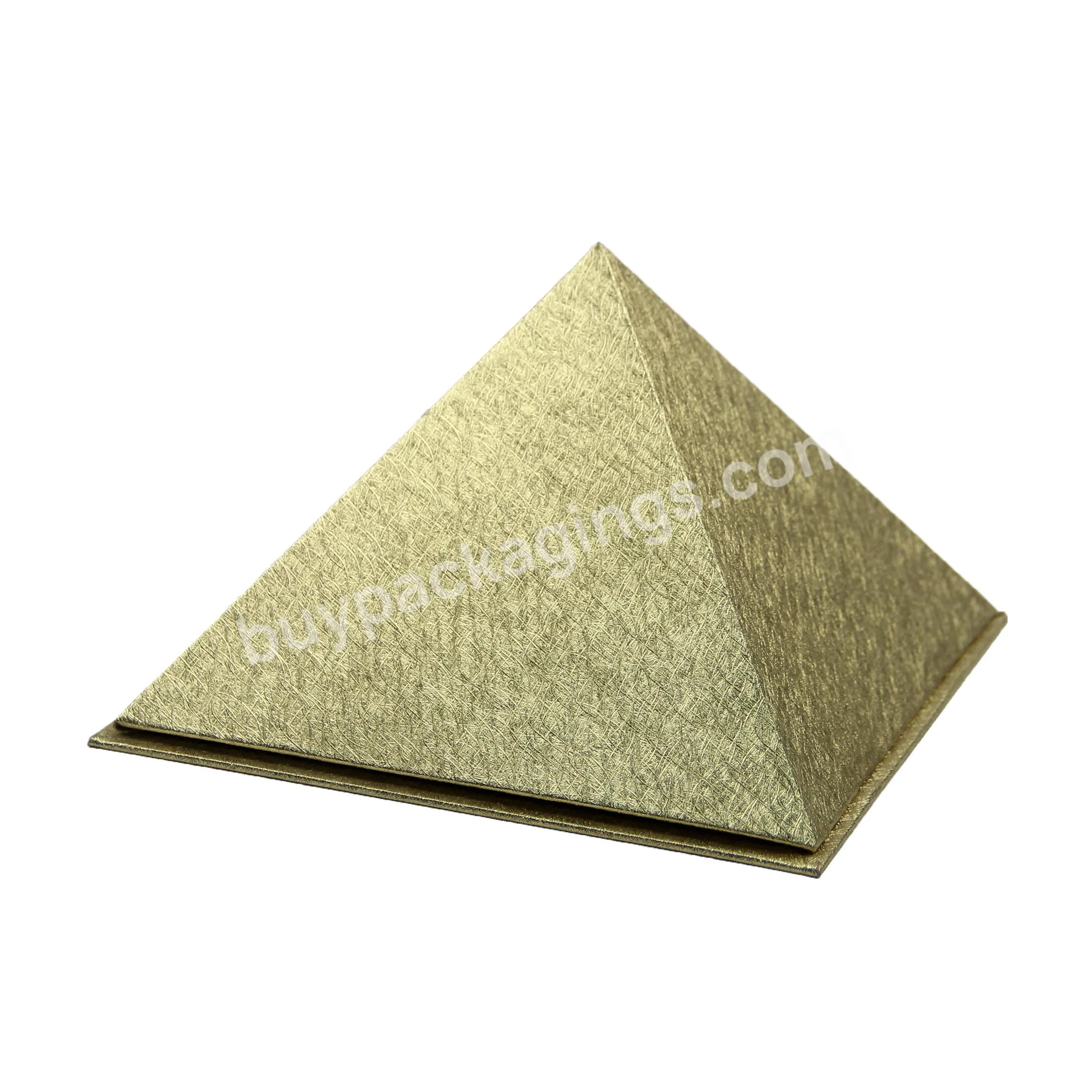 Creative glitter gold color paper triangle shape candle gift box