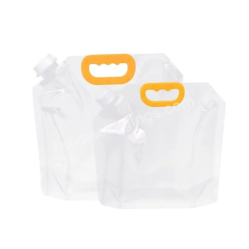 Custom 1l 2l 5l Collapsible Plastic Beer Beverages Storage Container Water Carrier Tank Spout Bag For Camping Hiking Emergency - Buy Spouted Pouch 3l 5l Plastic Large Water Bag,Transparent Drinking Water Stand Up Spout Pouch,Clear Stand Up Plastic Sp