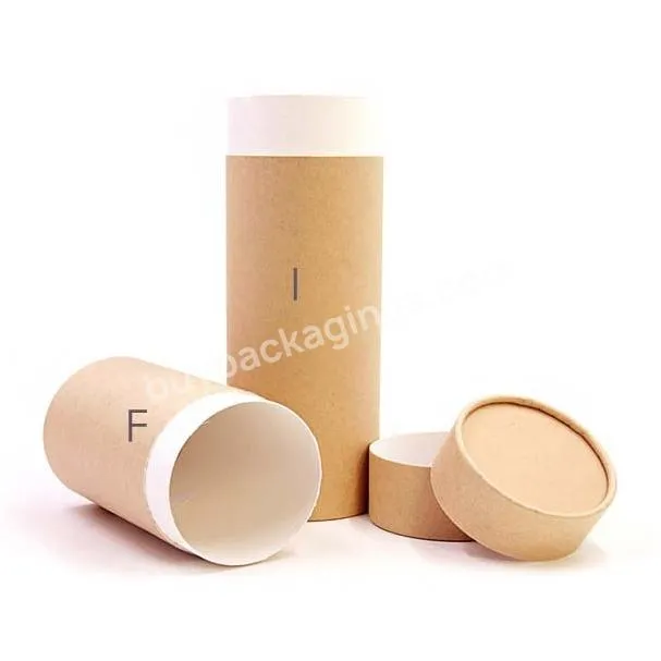 Custom Brown Kraft Paper Tube Boxes Cylinder Packaging Box Paper Gift Box Wooden Packing Recycled Food Grade