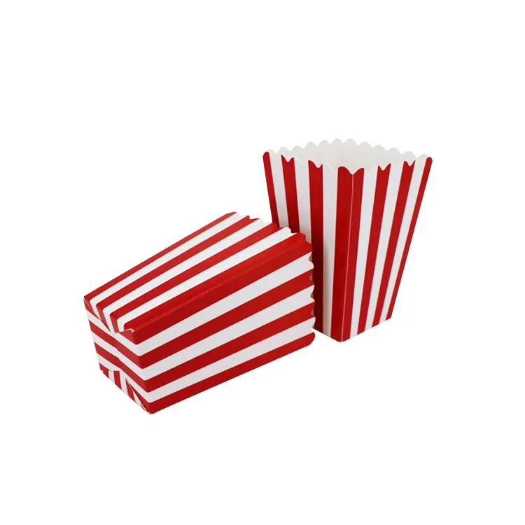 Custom cinema snack fries popcorn fast food takeaway packaging paper card box with LOGO