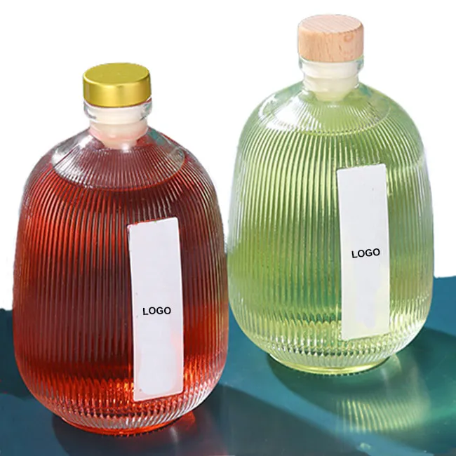 Custom Clear Empty 500ml Spirit Liquor Wine Glass Bottle With Cork