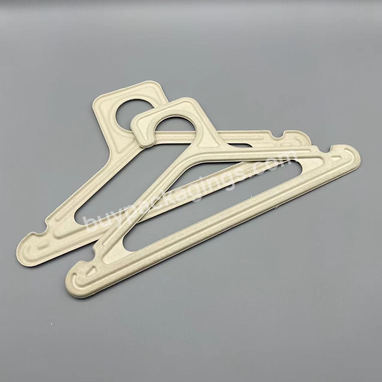 Custom Clothes Logo Printing Biodegradable Molded Paper Pulp Made Clothes Hangers - Buy Molded Pulp Paper Clothes Hangers,Biodegradable Paper Pulp Hangers,Custom Clothes Logo Printing Paper Hanger.