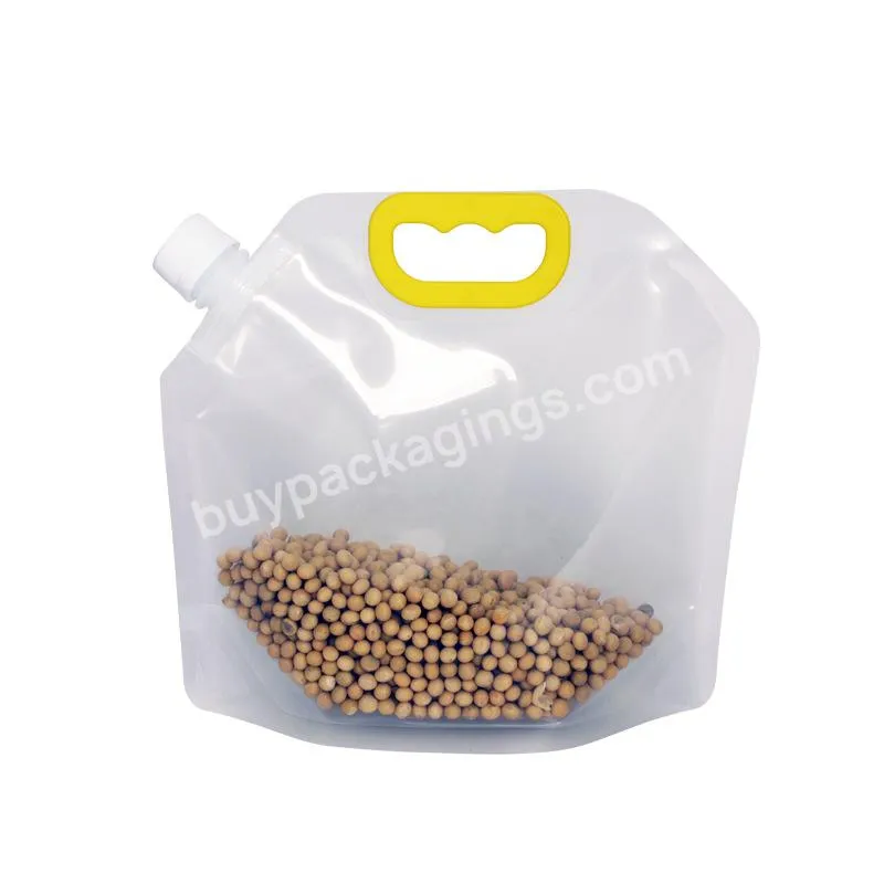 Custom Design Grain Rice Mung Bean Storage Flexible Plastic Handle Packaging Standing Spout Pouch Bag - Buy Rice Packaging Bags,Storage Spout Pouch Bag,Grain Spout Bag.