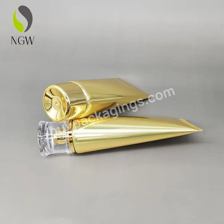 Custom High Glossy Gold Silver Aluminum Plastic Tube Empty Metal Cosmetics Squeeze Laminated Tubes Packaging For Hand Cream - Buy Black Cosmetic Packaging Paper Tube,Plastic Dessert Tube,Plastic Squeeze Tubes For Cosmetics Cream Lotion.