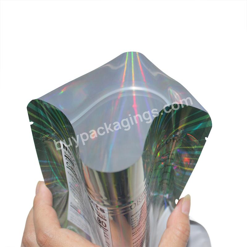 Custom Holographic Packaging Bag 200g Cookies Mylar Holographic Pouch Bags With Child-proof Zipper - Buy Food Holographic Bags,Food Packaging Pouch With Zipper,Heat Seal Holographic Bags.