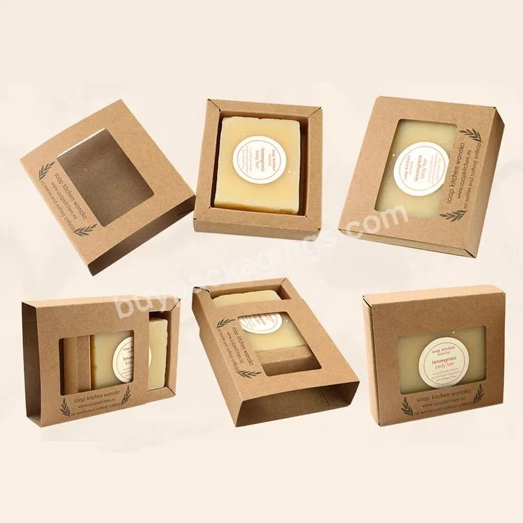 Custom Kraft Paper Soap Cardboard Box Packaging With Pvc Window - Buy Soap Box With Pvc Window,Kraft Soap Boxes With Window,Soap Cardboard Box.