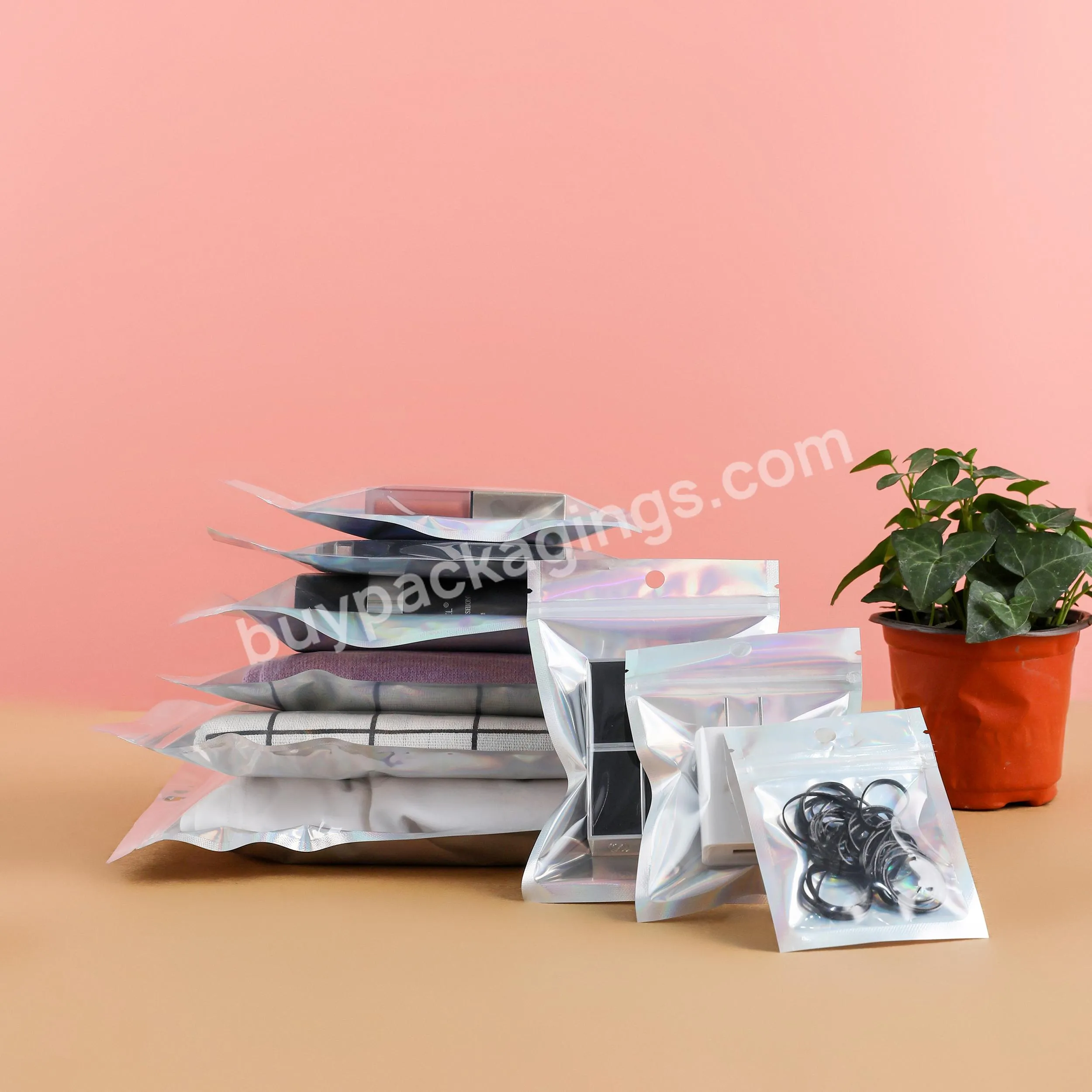 Custom Logo Aluminium Foil Stand Up Pouch With Zip Lock Laser Plastic Bag Transparent Holographic Mylar Packaging Bag With Zip - Buy Package Bag,Laser Bag,Custom Zip Lock Bag.