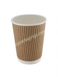 Custom Logo Disposable Creative Pla Sugar Cane Pulp Double Ripple Paper Cups - Buy Creative Paper Cup,Double Ripple Paper Cup,Disposable Paper Cups.