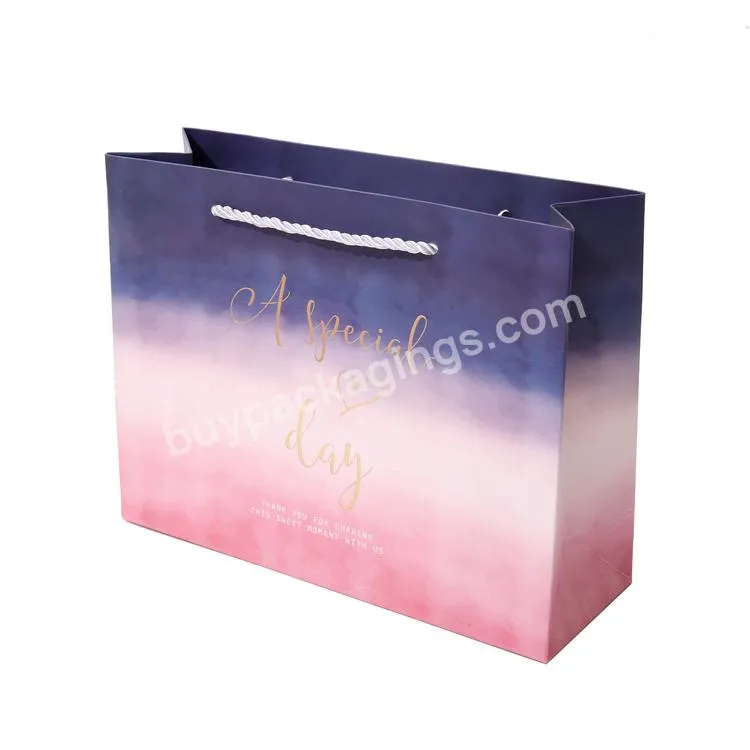 Custom Logo Personalized Luxury Art Paper Bag Hard Paper Gift Bag With Handles